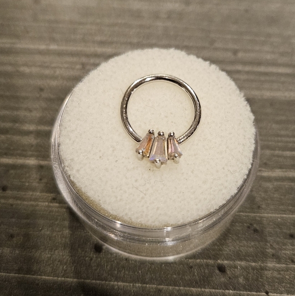 Buddha Jewelry Jewelry - Buddha Jewelry 14k White Gold Mercury Mist Gemma Trios 16g 3/8 Seam Ring